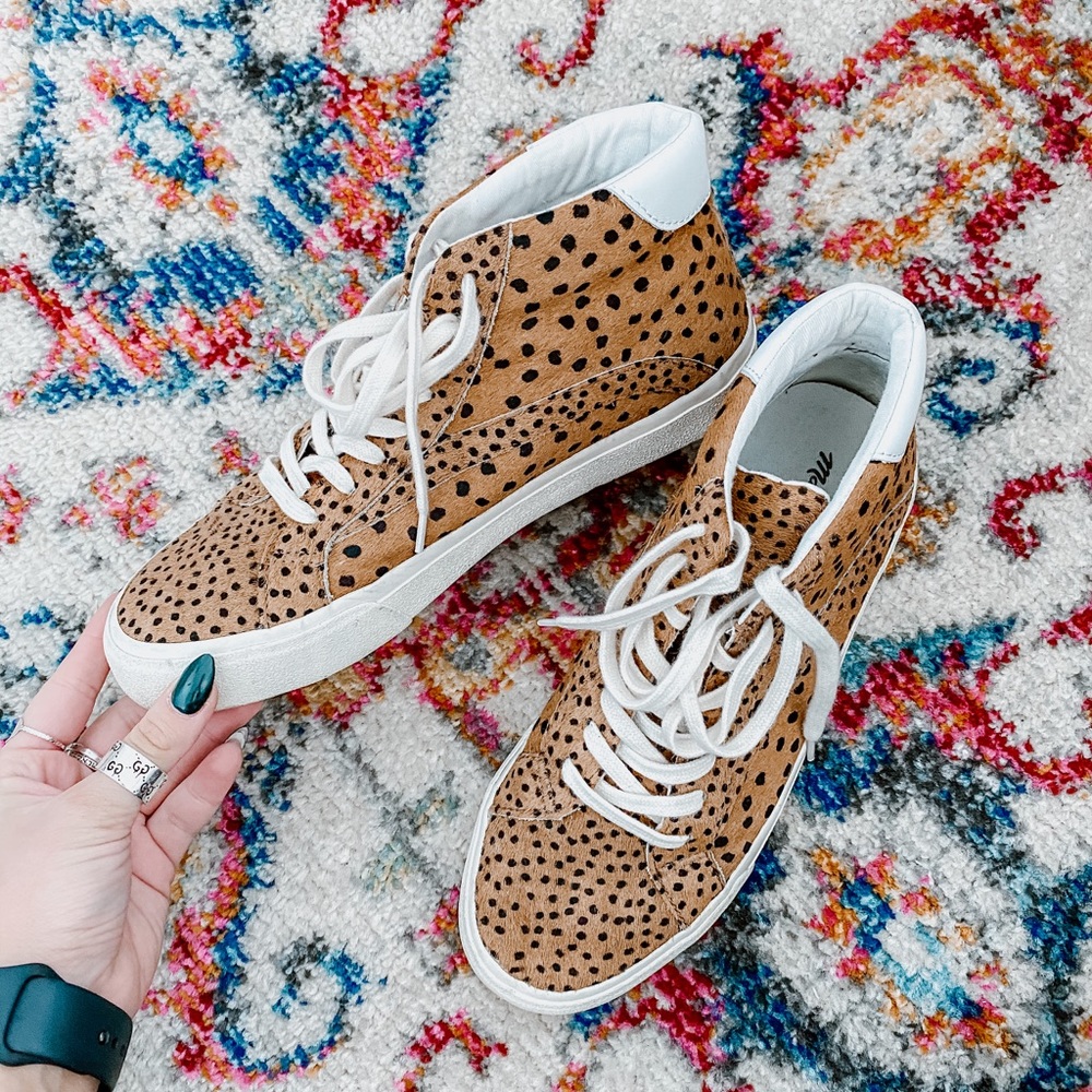 Madewell High-Top Sneakers in Spot Mix Suede